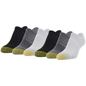 gold toe women's sport tech so-low socks, cinder, grey, black, shoe size: 6-9