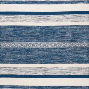 nuLOOM Striped Fringe Angela Area Rug, 9x12, Blue