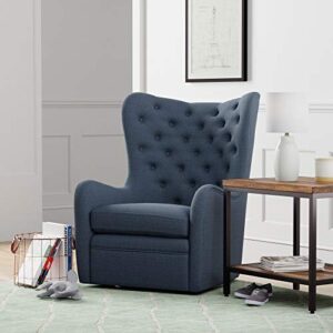 Amazon Brand – Stone & Beam Lessing Tufted Upholstered Glider, 32.7"W, Cadet Blue