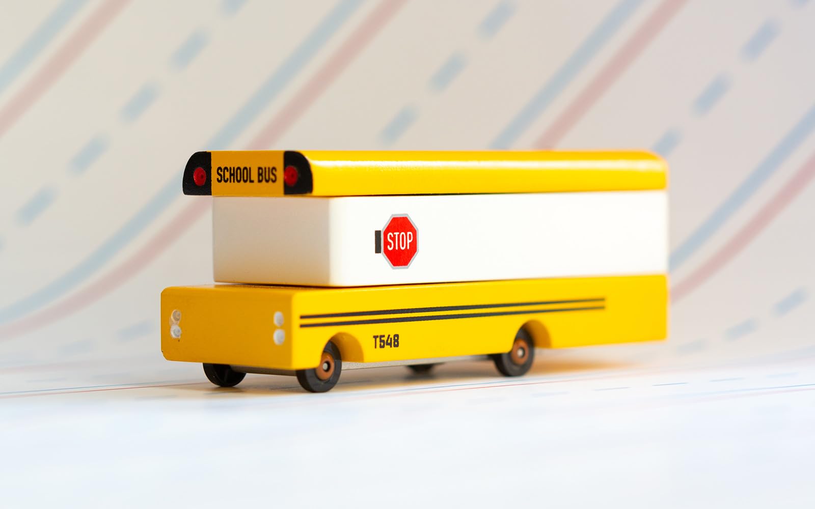 Candylab Toys - CANDYCAR® World Collection - Premium Handcrafted Wooden Car Toy - School Bus