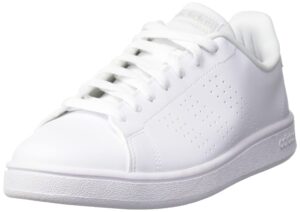 adidas men's advantage base tennis shoe, white/white/green, 10.5 m us