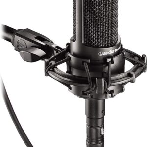 Audio-Technica AT2035 Cardioid Condenser Microphone with XLR Cable, Audio-Technica AT8458 Shockmount, Isolation Shield