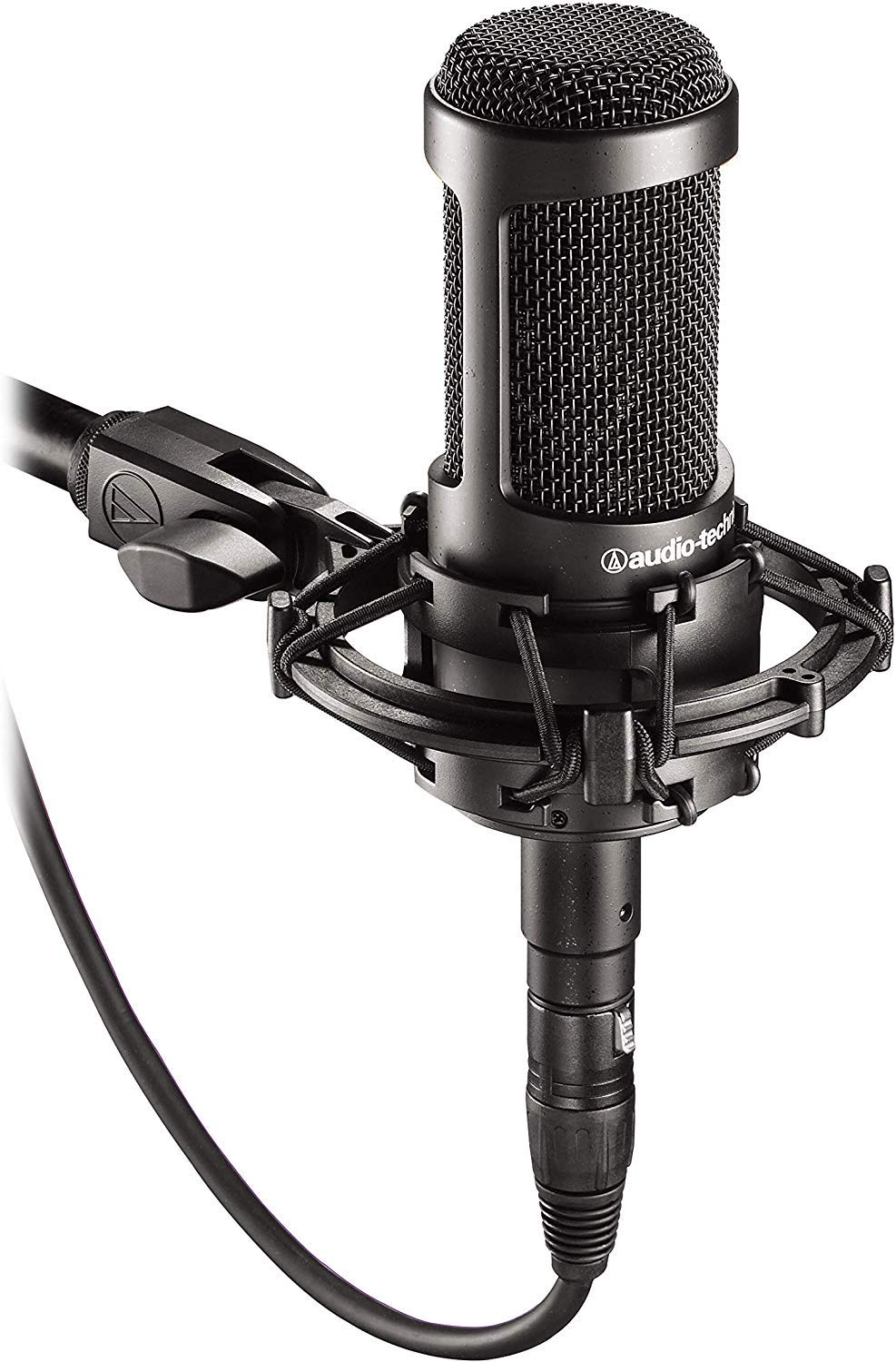 Audio-Technica AT2035 Cardioid Condenser Microphone with XLR Cable, Audio-Technica AT8458 Shockmount, Isolation Shield