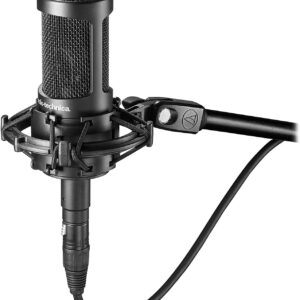 Audio-Technica AT2035 Cardioid Condenser Microphone with XLR Cable, Audio-Technica AT8458 Shockmount, Isolation Shield