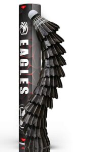 eagles badminton birdies feather bedminton shuttlecocks- birdie ball for indoor and outdoor matches ~ highly stable & durable shuttle balls (black)
