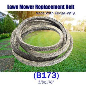 Mower Deck Belt Made with Kevlar 5/8" x 176" Replace for Ferris 1522061 Scag 482652 Exmark 109-8070 116-1965 Simplicity 5103391YP Toro 115-4971 Husqvarna 522829601 Toro 106-7369 Land Pride 816-141C