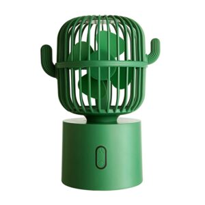 BEISHIDA Personal Fan Small Desktop USB Desk Fan, Cactus Mini Handheld Table 80 Degree Auto Rotation Portable Fans, 3 Speeds Strong Wind, Quiet Operation Fan for Room Home Office Outdoor Travel