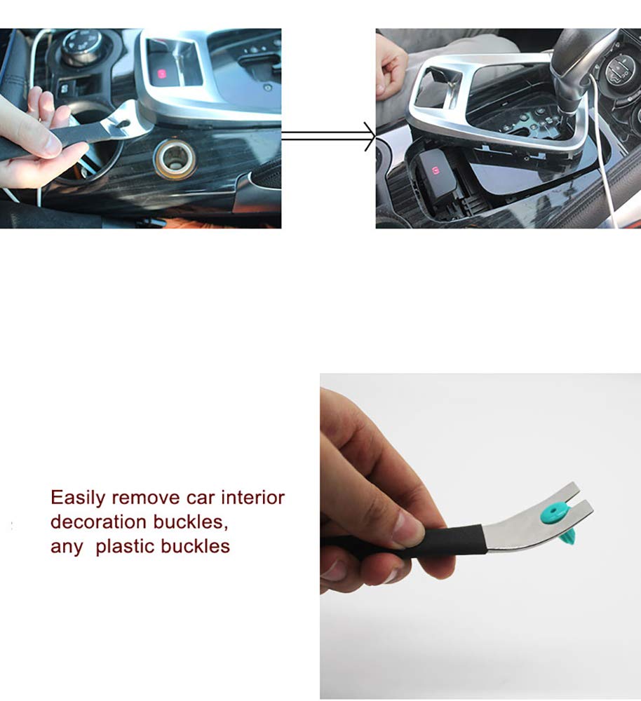 Auto Trim Removal Tool Metal for Car, Door Panel Dashboard Radio Audio Navigation Installer, Upholstery Fastener Disassembly Pliers Interior Exterior Replace Pry Clip Home