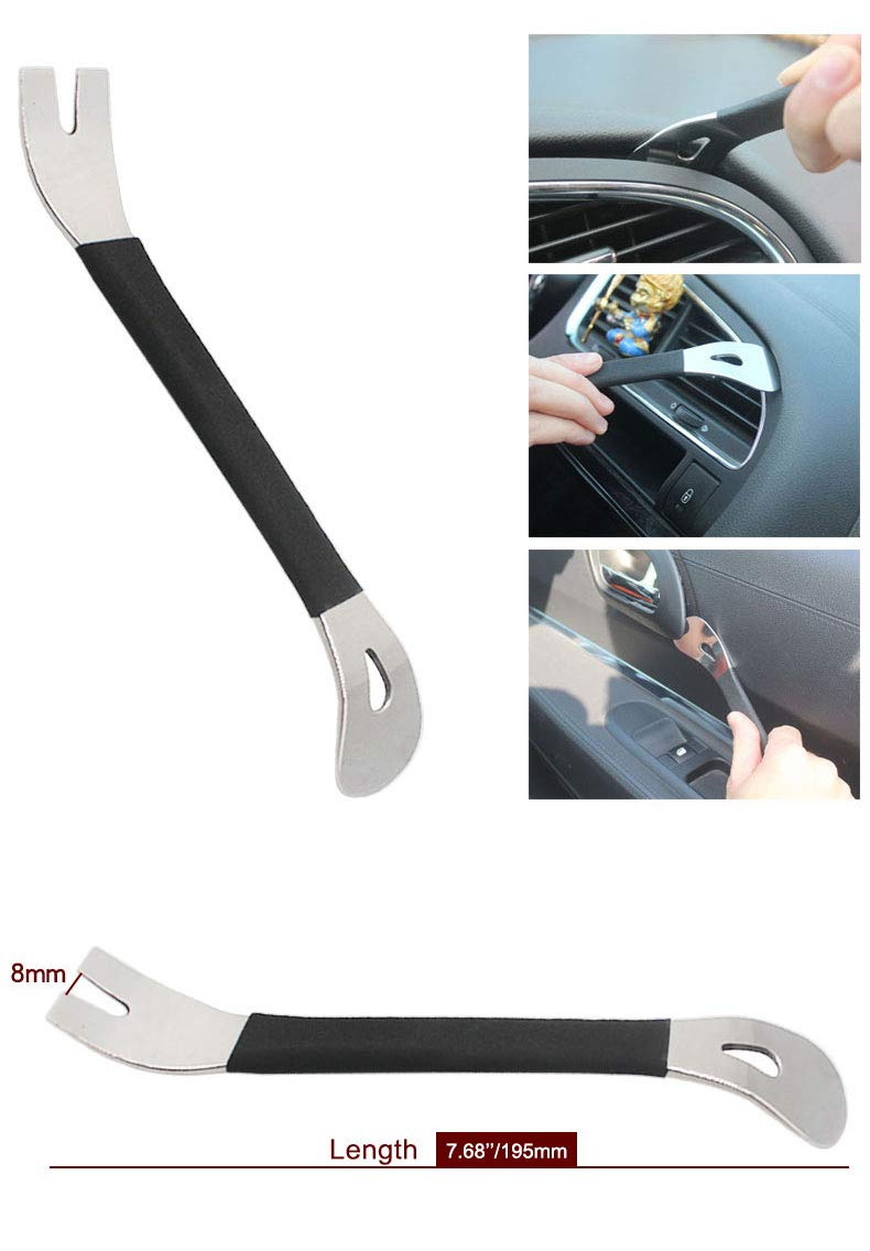 Auto Trim Removal Tool Metal for Car, Door Panel Dashboard Radio Audio Navigation Installer, Upholstery Fastener Disassembly Pliers Interior Exterior Replace Pry Clip Home