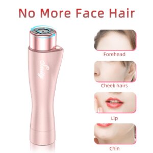 Facial Hair Remover for Women, Smity Waterproof Hair Removal Women's Painless Peach Fuzz Trimmer Shaver with 1 Extra Replacement Head