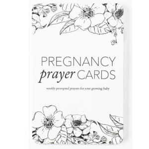 pregnancy prayer cards for parents/grandparents (20 cards) by duncan & stone - one-of-a-kind pregnancy congratulations gift - bible verse cards - new mom essential (black & white, without stand)