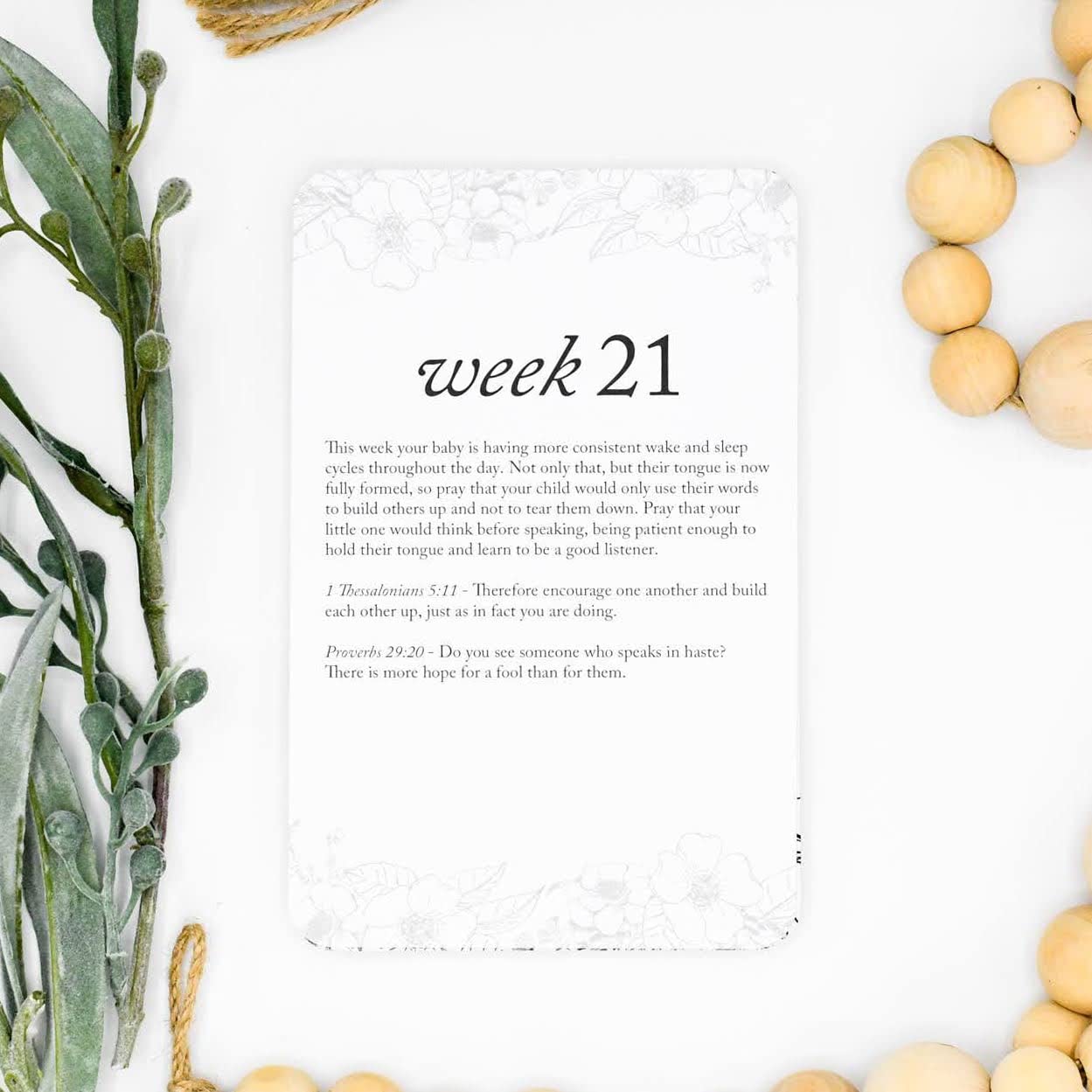 Pregnancy Prayer Cards for Parents/Grandparents (20 Cards) by Duncan & Stone - One-of-a-Kind Pregnancy Congratulations Gift - Bible Verse Cards - New Mom Essential (Black & White, Without Stand)