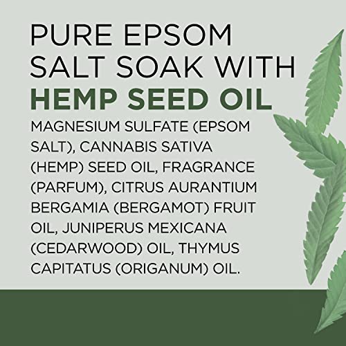 Dr Teal’s Salt Soak with Pure Epsom Salt, Cannabis Sativa Hemp Seed Oil, 3 lbs