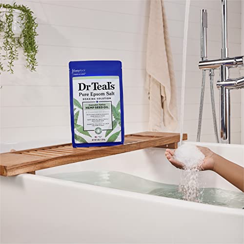 Dr Teal’s Salt Soak with Pure Epsom Salt, Cannabis Sativa Hemp Seed Oil, 3 lbs