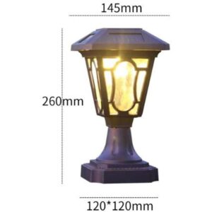 HIZLJJ Solar Pillar Light Outdoor Patio Light Waterproof Wall Light Outdoor Door Post Light Home Villa Garden Gate Light (2 Pack)