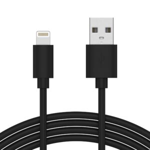 talk works fast-charge lightning cable - mfi-certified for apple iphone 13, 12, 11 pro/max/mini, xr, xs/max, x, 8, 7, 6, 5, se, ipad, airpods, watch - 10ft long fast charger, heavy-duty cord, black