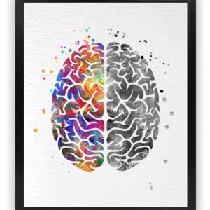 Dignovel Studios 11X14 Unframed Brain Creativity Inspiration Watercolor Art Print Poster Housewarming Wall Giclee Office Home Decor DN526