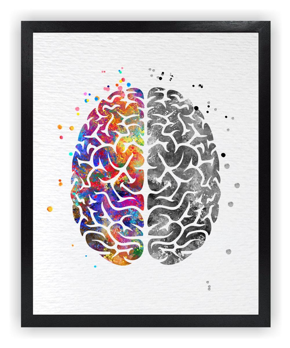 Dignovel Studios 11X14 Unframed Brain Creativity Inspiration Watercolor Art Print Poster Housewarming Wall Giclee Office Home Decor DN526