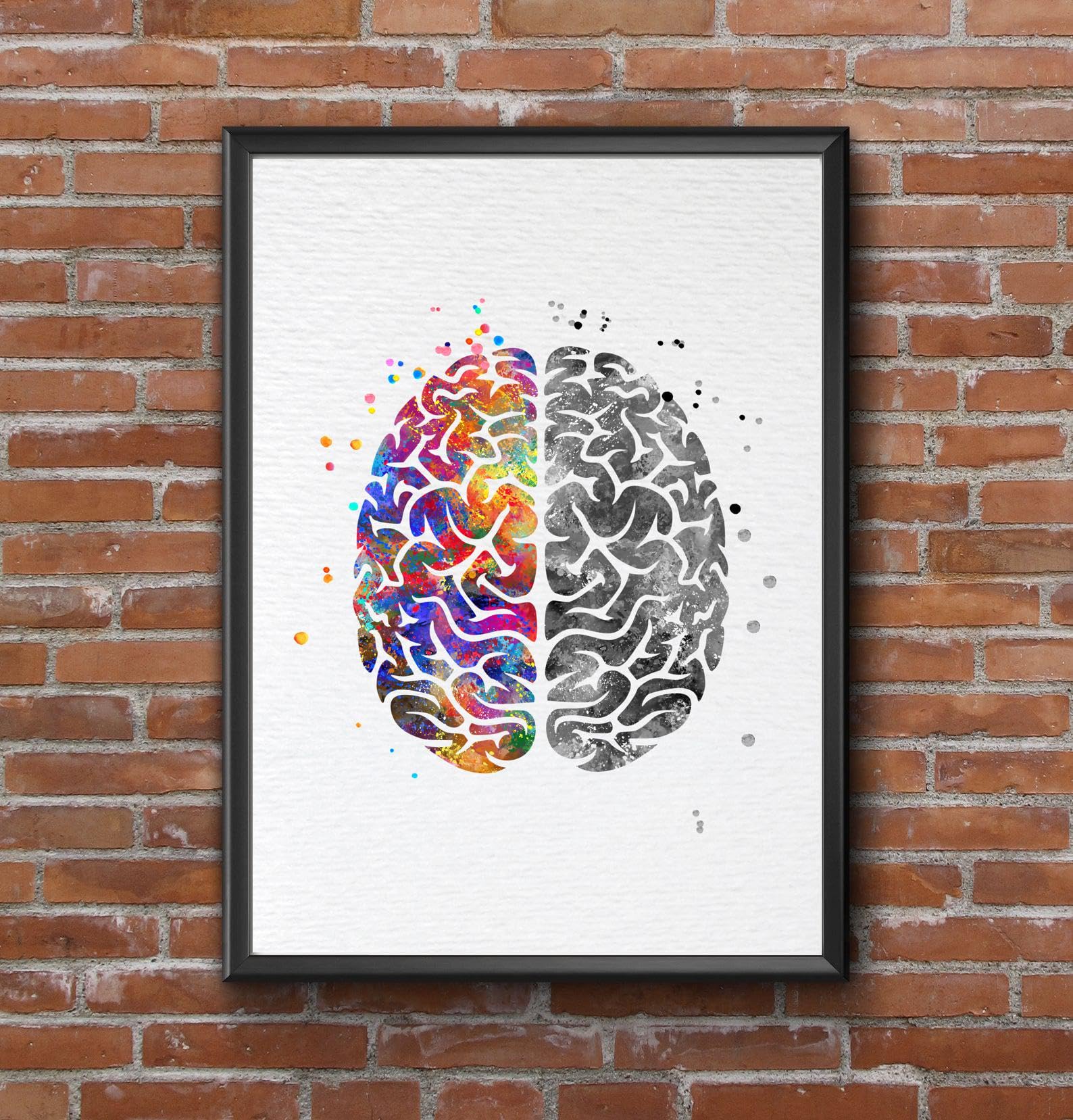 Dignovel Studios 11X14 Unframed Brain Creativity Inspiration Watercolor Art Print Poster Housewarming Wall Giclee Office Home Decor DN526