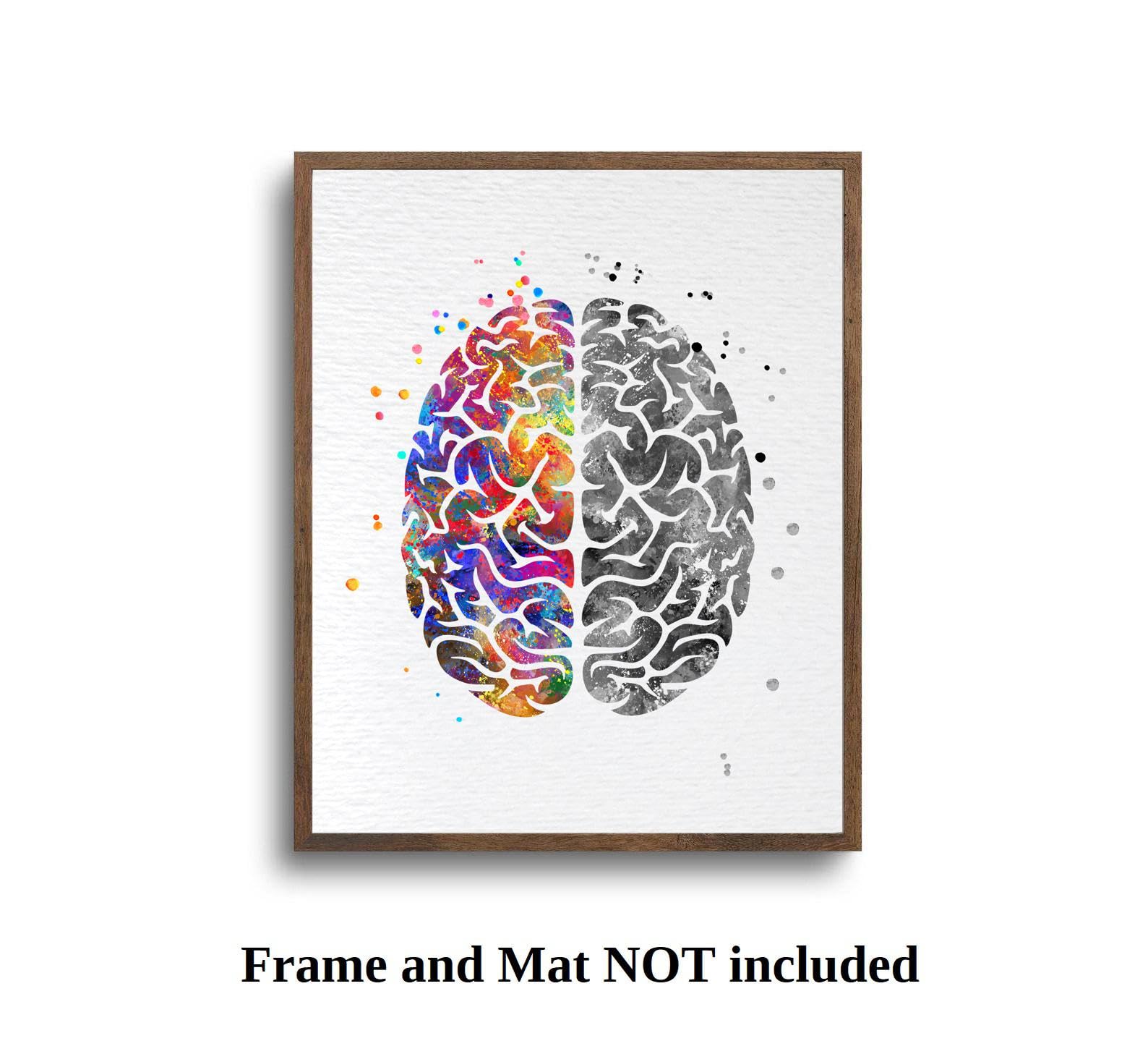 Dignovel Studios 11X14 Unframed Brain Creativity Inspiration Watercolor Art Print Poster Housewarming Wall Giclee Office Home Decor DN526