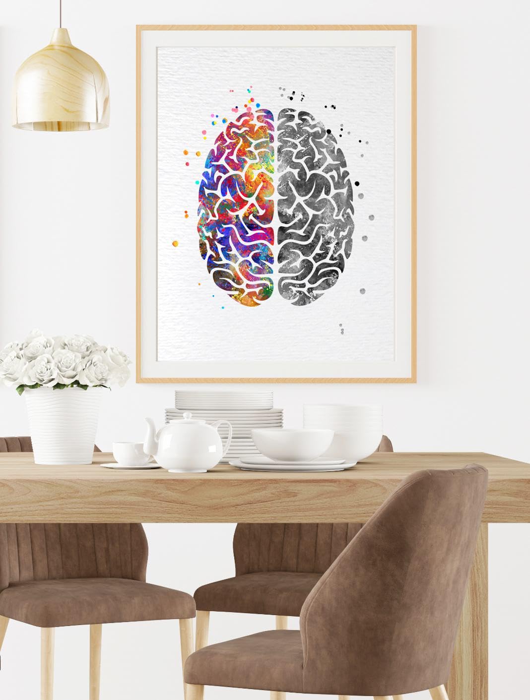 Dignovel Studios 11X14 Unframed Brain Creativity Inspiration Watercolor Art Print Poster Housewarming Wall Giclee Office Home Decor DN526