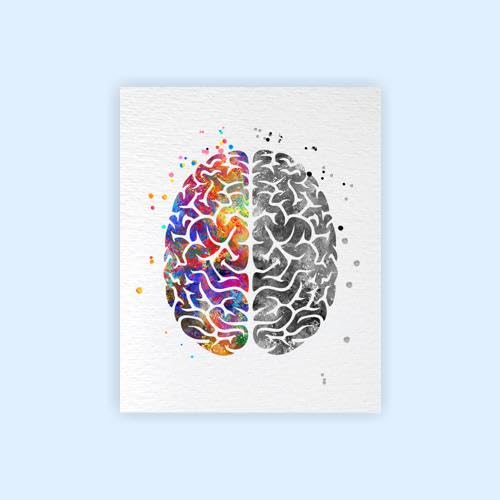 Dignovel Studios 11X14 Unframed Brain Creativity Inspiration Watercolor Art Print Poster Housewarming Wall Giclee Office Home Decor DN526