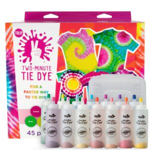 tulip one-step tie-dye kit tulip two kit, easy 2 minute tie dye, 14 color, fast crafts, party supplies, 14 bright colors