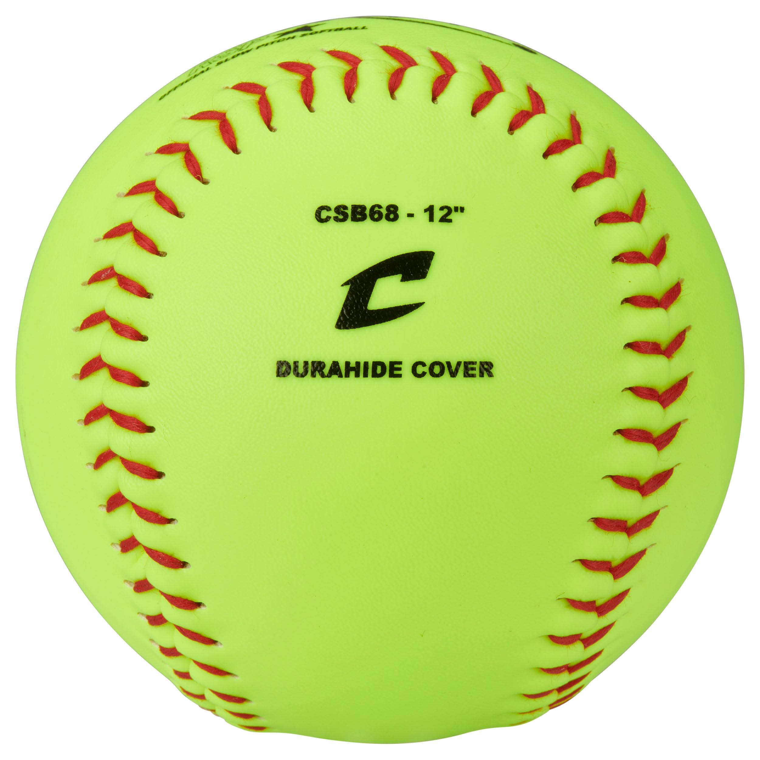 Champro 12" Slow Pitch Practice Softballs with Flat Seams and Durahide Cover, 12 Pack