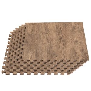 we sell mats forest floor farmhouse collection 3/8 inch thick printed wood grain mats, 24 in x 24 in, barnwood brown