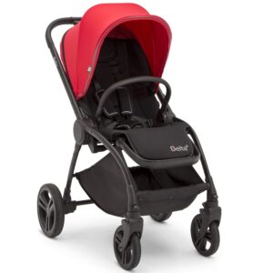 delta children revolve reversible stroller, red - leather handlebar; one hand easy fold; lightweight shock-absorbing frame; reclining seat and adjustable footrest