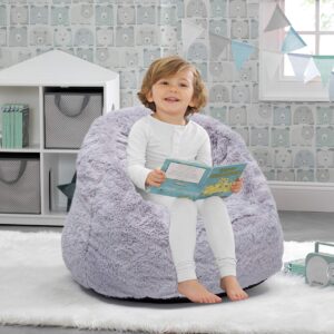 Delta Children Snuggle Foam Filled Chair, Toddler Size (for Kids Up to 6 Years Old), Grey