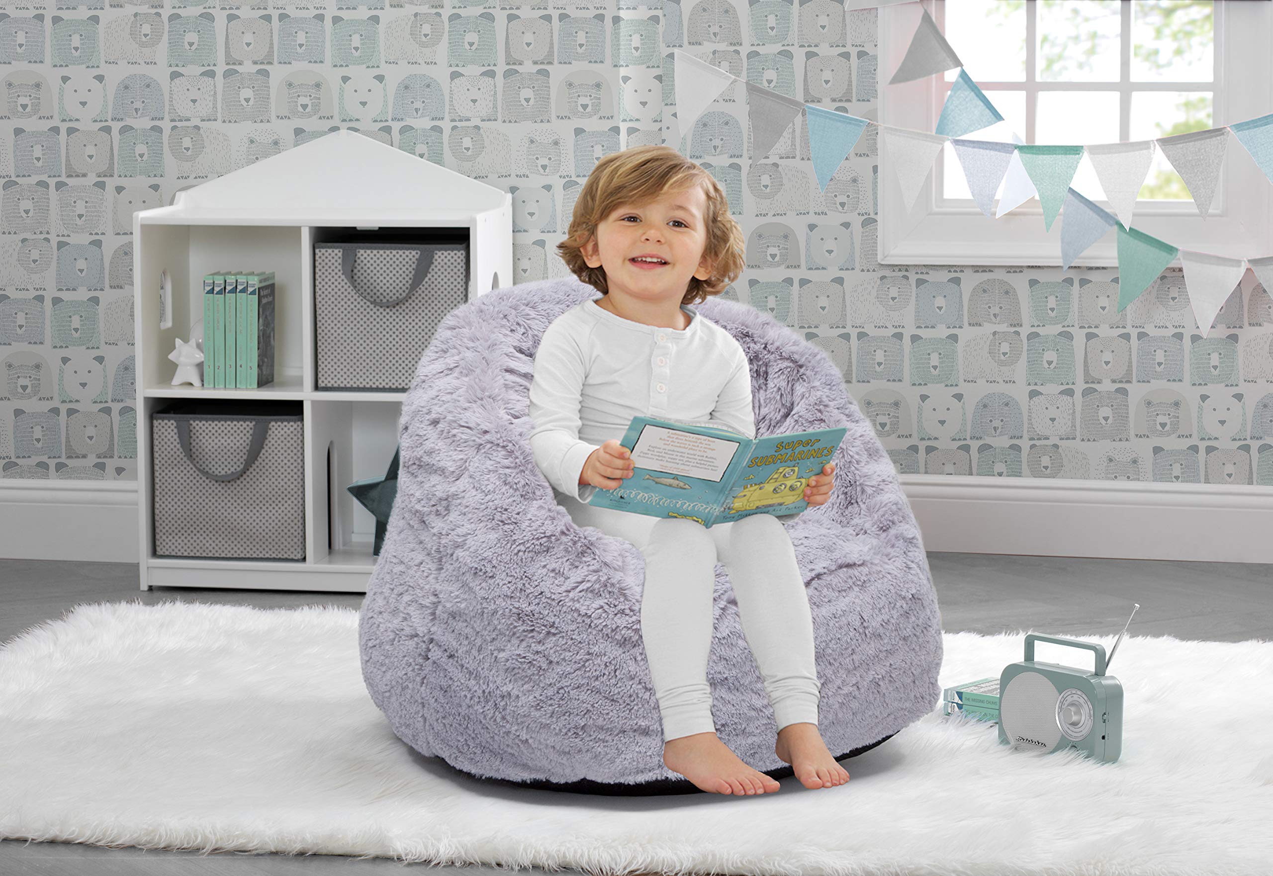 Delta Children Snuggle Foam Filled Chair, Toddler Size (for Kids Up to 6 Years Old), Grey