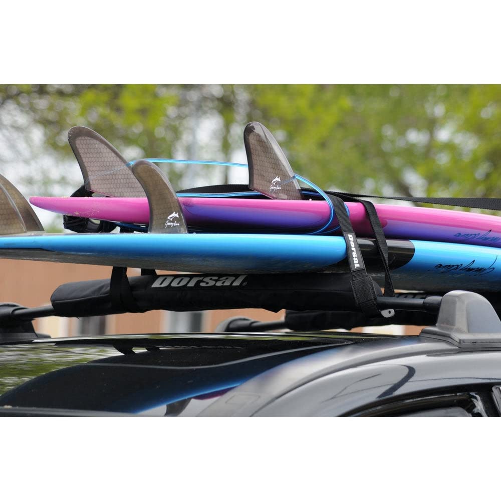 Dorsal Aero Roof Rack Pads for Factory and Wide Crossbars - Pack of 2 for Surfboards Kayaks Sups Snowboards Polyester 34" Inch Black