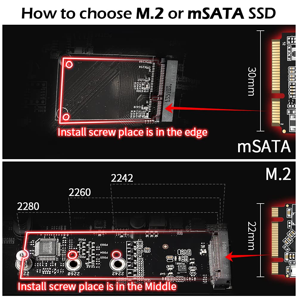 SSD mSATA 512GB Dogfish Internal Solid State Drive High Performance Hard Drive for Desktop Laptop SATA III 6Gb/s Includes SSD 16GB 32GB 60GB 64GB 120GB 128GB 240GB 250GB 480GB 500GB (512GB MSATA)