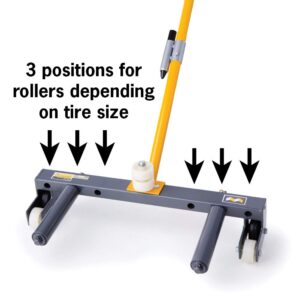 WINNTEC Rolling Wheel Dolly for Changing Car, Truck, Skid Steer, ATV, and Trailer Tires, Tire Lift for Large and Small Vehicles, 3 Roller Positions, 485 Pound Capacity