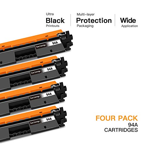 E-Z Ink (TM Compatible Toner Cartridge Replacement for HP 94A CF294A Compatible with Laserjet M118dw, M148dw, M148fdw, M149fdw, M118, M148 Printer (Black, 4 Pack)