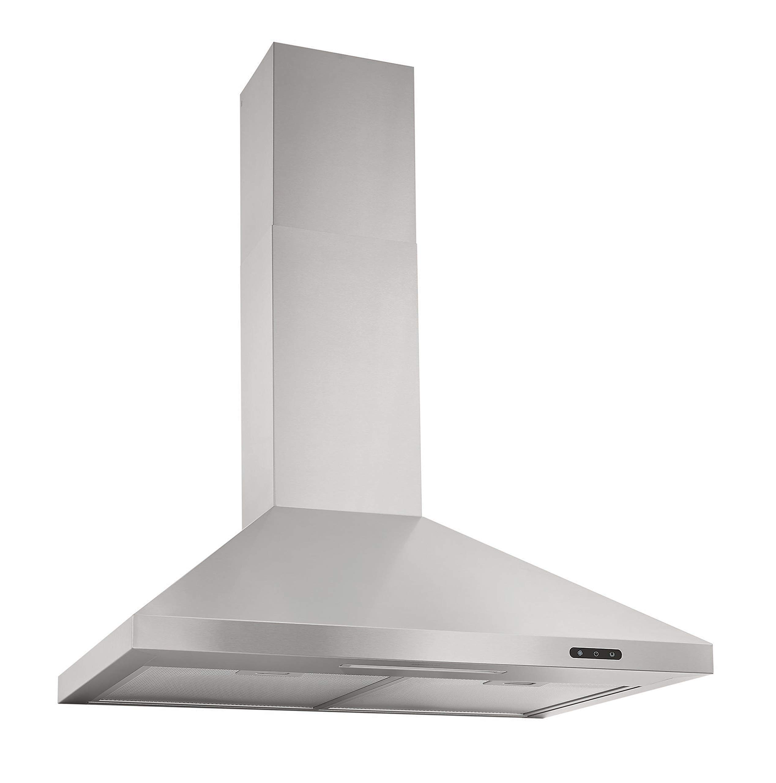 Broan-NuTone EW4830SS Stainless Steel LED, 400 30-inch Wall-Mount Convertible Chimney-Style Range Hood with 3-Speed Exhaust Fan and Light, 460 Max Blower CFM