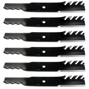 usa mower blades (6 mb022bp toothed high-lift for bad boy 038000300 jacobsen 390665 length 18 in. width 2-1/2 in. thickness .203 in. center hole 5/8 in. 36 in. 52 in. 54 in. deck