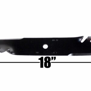 USA Mower Blades (6 MB022BP Toothed High-Lift for Bad Boy 038000300 Jacobsen 390665 Length 18 in. Width 2-1/2 in. Thickness .203 in. Center Hole 5/8 in. 36 in. 52 in. 54 in. Deck