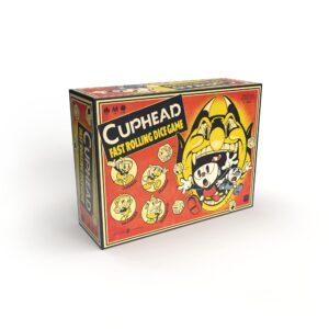 dice game | replay and unlock content each time you play as cuphead, mugman, ms. chalice, and elder kettle | based on the cuphead video game | officially-licensed cuphead merchandise