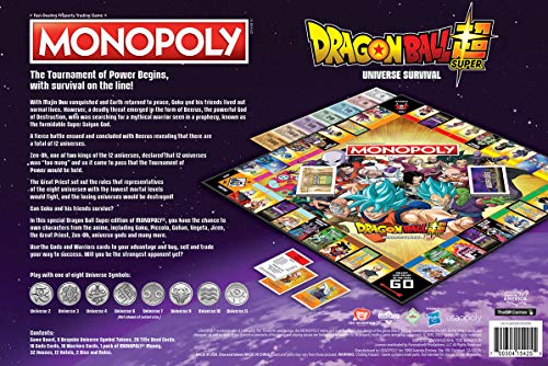 Monopoly Dragon Ball Super | Recruit Legendary Warriors Goku, Vegeta and Gohan | Official Dragon Ball Z Anime Series Merchandise | Themed Monopoly Game