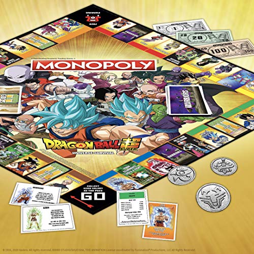 Monopoly Dragon Ball Super | Recruit Legendary Warriors Goku, Vegeta and Gohan | Official Dragon Ball Z Anime Series Merchandise | Themed Monopoly Game