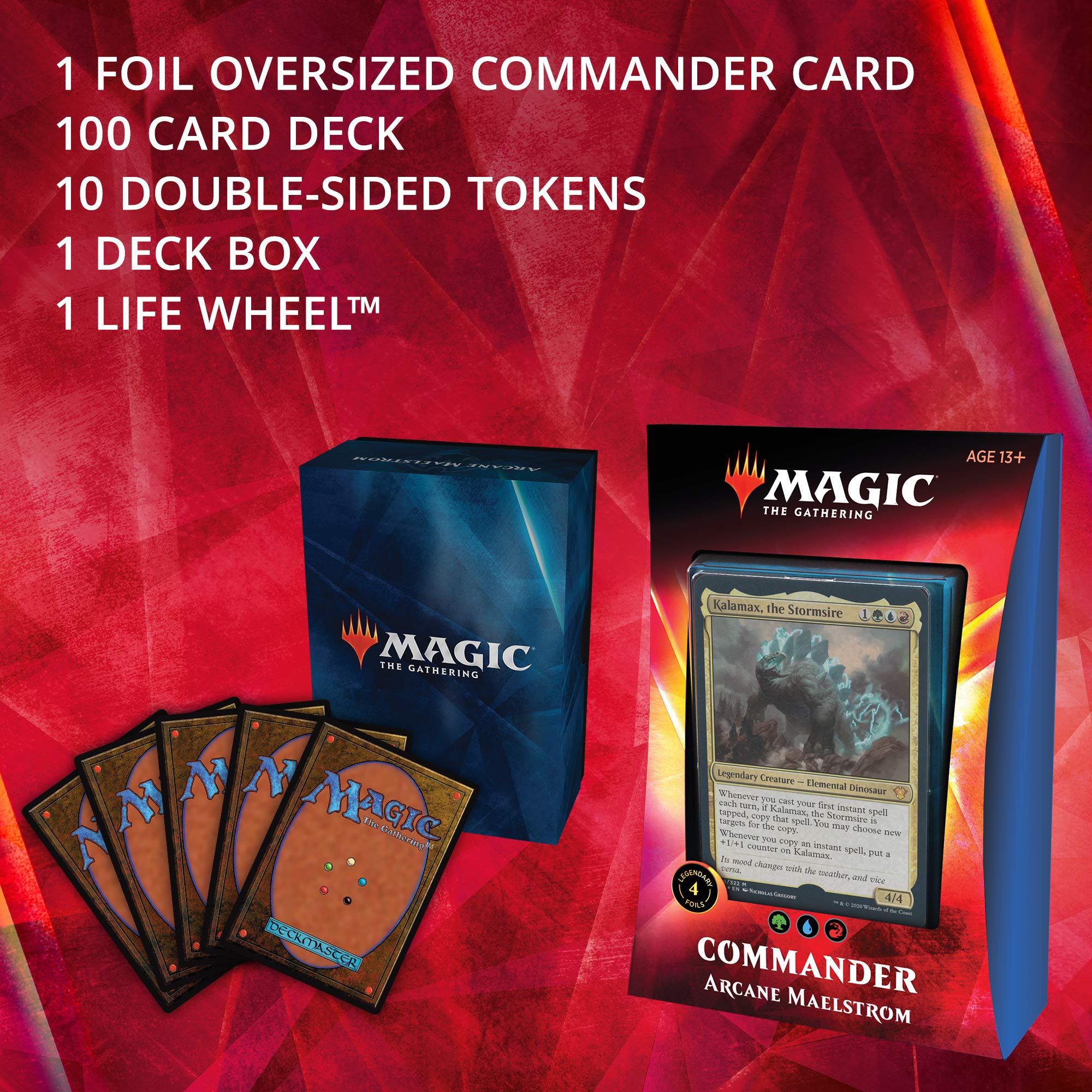 Magic: The Gathering Arcane Maelstrom Ikoria Commander Deck | 100 Card Deck | 4 Foil Legendary Creatures