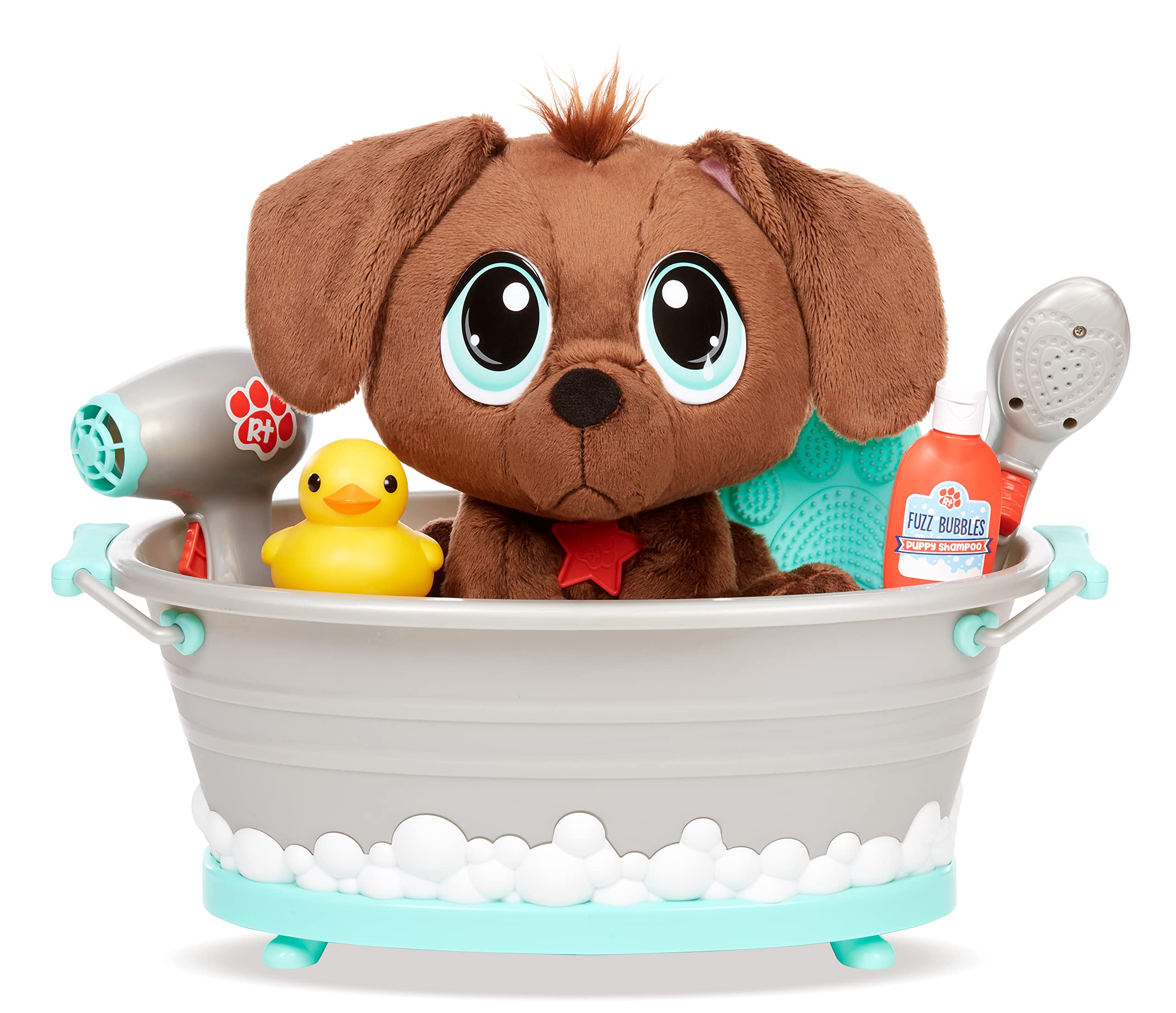 Little Tikes Rescue Tales Scrub 'n Groom Bathtub Playset w/Chocolate Lab Plush Pet Toy, Multicolor