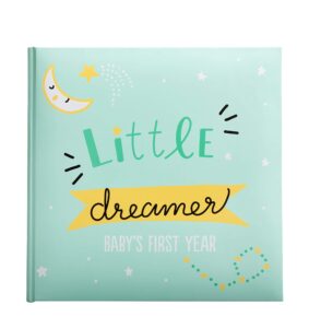 kate & milo little dreamer stars baby's first year memory book, baby milestones photo album, whimsical gender neutral
