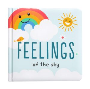 kate & milo feelings of the sky board book for babies, touch and feel, gender neutral nursery book, toddler or baby learning book, christmas stocking stuffer, gift for new and expecting parents