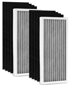 04383 filter replacement compatible with hamilton beach 04383, 04384, 04385 air purifier, 2 true hepa filter & 8 carbon filters, part# 990051000