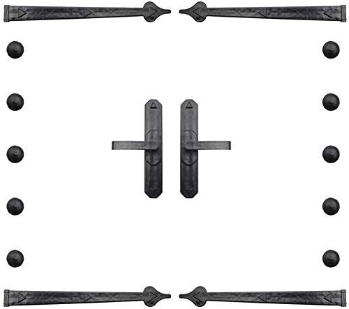 WINSOON Magnetic Decorative Garage Door Hardware 6 Pieces Carriage Accents Faux Hinges Curb Appeal Decor Kit with 10 Clavos