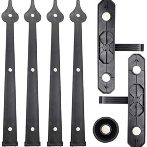 WINSOON Magnetic Decorative Garage Door Hardware 6 Pieces Carriage Accents Faux Hinges Curb Appeal Decor Kit with 10 Clavos