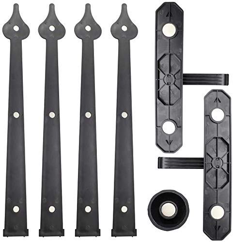 WINSOON Magnetic Decorative Garage Door Hardware 6 Pieces Carriage Accents Faux Hinges Curb Appeal Decor Kit with 10 Clavos